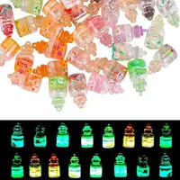 50Pcs Transparent Glass Bottle Pendants
