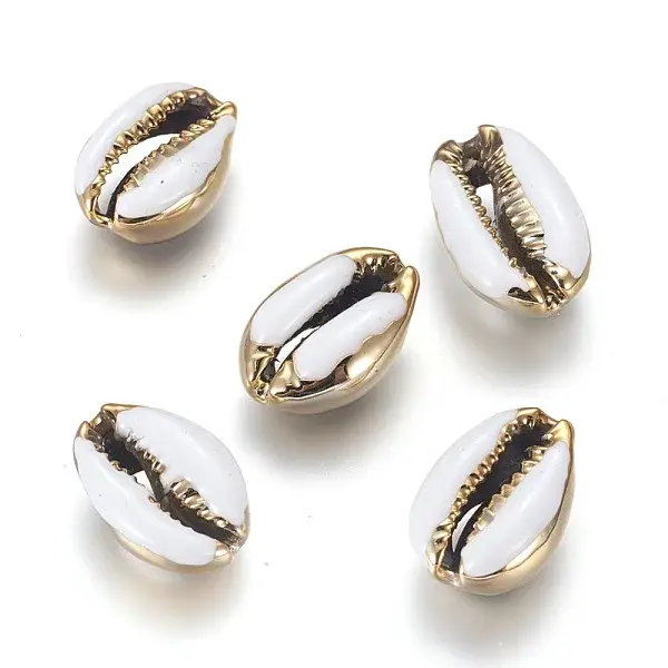 Electroplated Cowrie Shell Beads