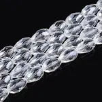 Transparent Teardrop Glass Beads Strands