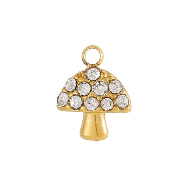 304 Stainless Steel Cubic Zirconia Charms