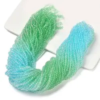 Transparent Painted Glass Beads Strands