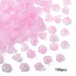 100Pcs Transparent Two Tone Spray Painted Glass Bead Caps
