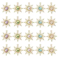 20Pcs 5 Colors Mermaid Fish Dragon Scale Alloy & Plastic Pendants