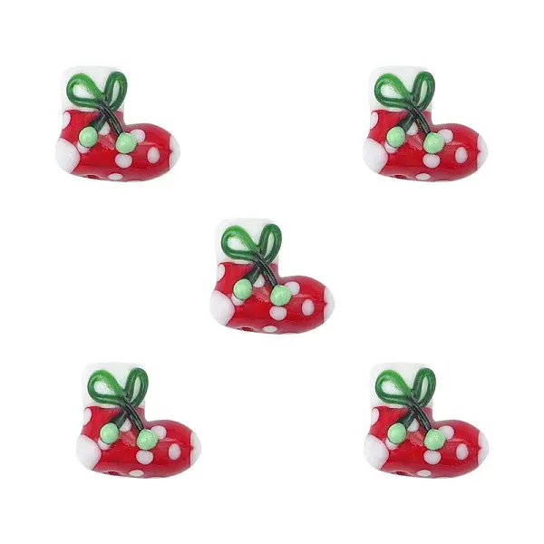 Christmas Themed Handmade Lampwork Beads
