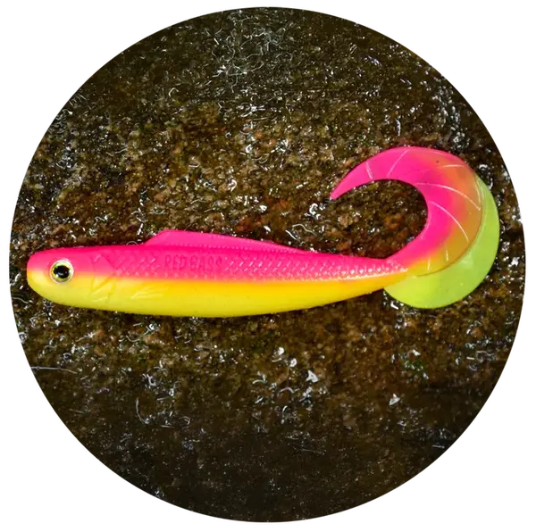 Redbass gumová nástraha twister kixter tutti frutti uv - xl 125 mm 14 g