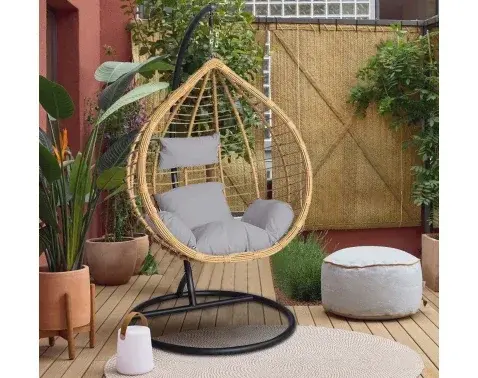 Závesné kreslo Valencia, svetlo hnedé%