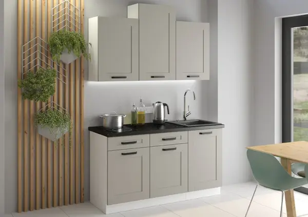 Kuchyňská linka 150 cm Luna 1 - Bílá + Clay Grey