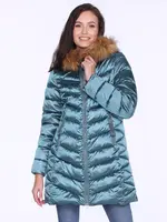 PERSO Woman's Women's winter casual jacket with nice eco fur on the hood