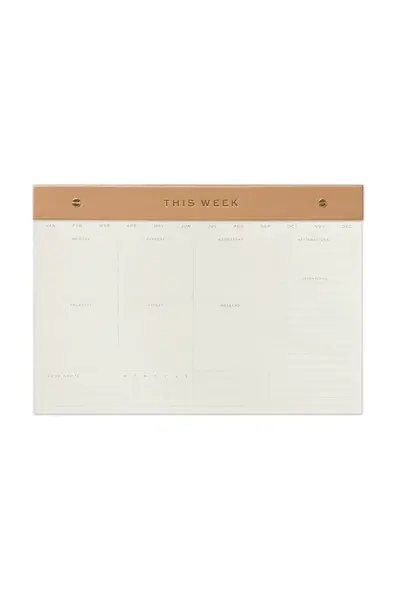 Týždenný plánovač Designworks Ink Weekly Notepad Camel