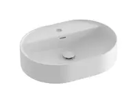 Ravak Ceramic - Umývadlo na dosku 55x40 cm, s prepadom, otvor na batériu, matná biela XJX0E155001