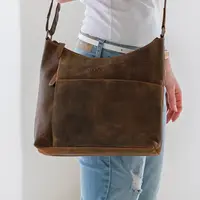 Dámská kožená kabelka Greenwood Denis - tmavě hnědá