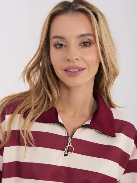 Pruhovaná halenka na zip