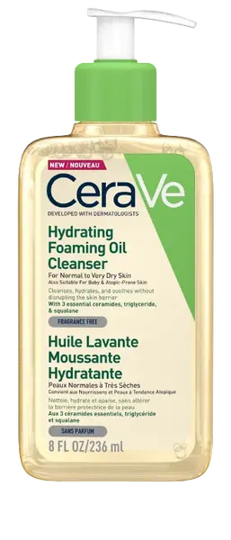 CERAVE Hydratační čisticí pěnící olej s obsahem 3 esenciálních ceramidů a lipidů 236 ml