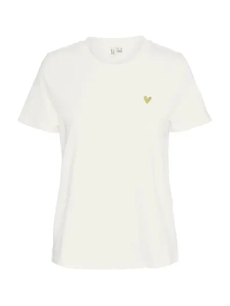 VERO MODA Tričko 'VMVIVA'  zlatá / biela