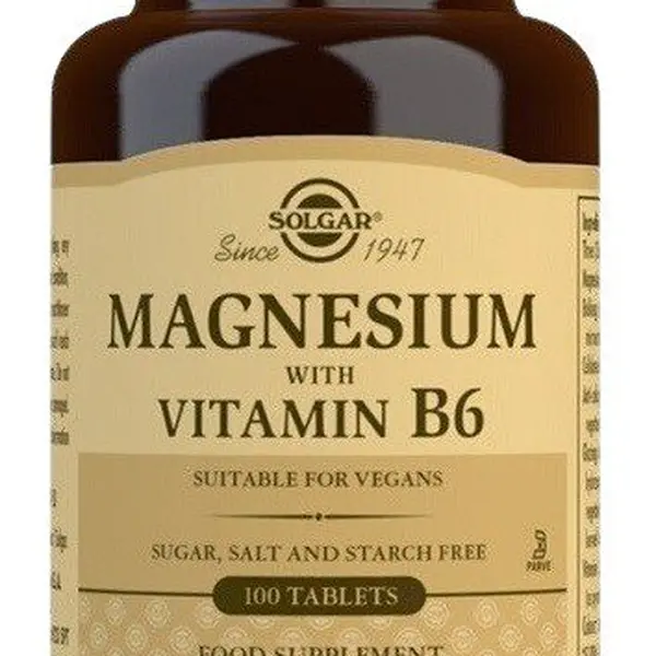 SOLGAR Hořčík s Vitamínem B6 100 tablet