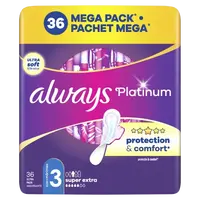 ALWAYS Platinum Super Extra (velikost 3) Vložky s křidélky 36 ks