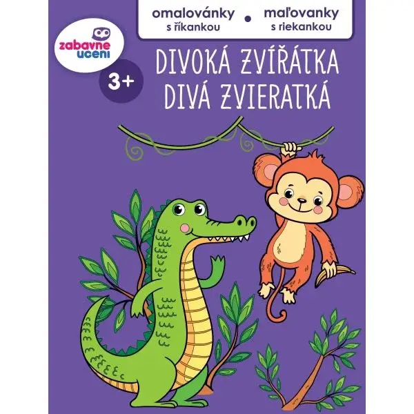 ZÁBAVNÉ UCENÍ DIVÉ ZVIERATKÁ Detská omaľovánka, mix, veľkosť