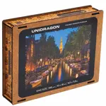 Unidragon dřevěné puzzle - Večerní Amsterodam velikost L