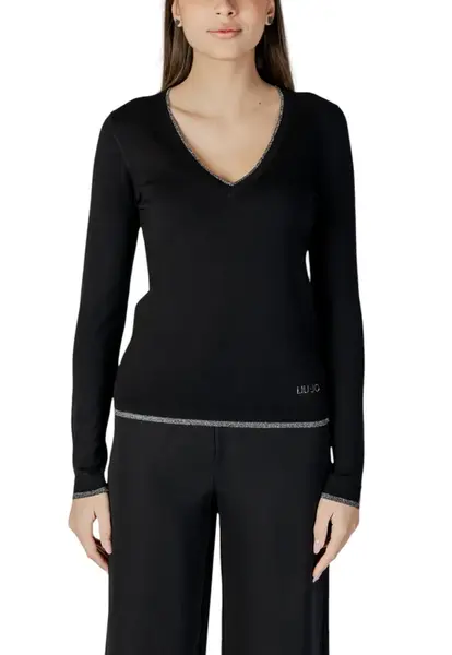 Liu Jo černý svetr s výstřihem do V
