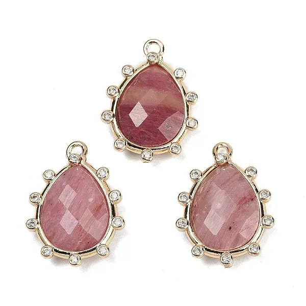 Natural Rhodonite Faceted Pendants