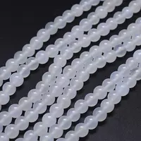 Grade A Natural White Agate Round Beads Strands