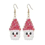 Glass Beaded Santa Claus Dangle Earrings