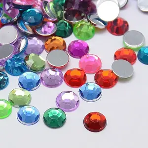 Faceted Half Round/Dome Acrylic Rhinestone Flat Back Cabochons