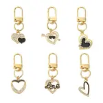 6Pcs Alloy Enamel & Rhinestone Pendant Decoration