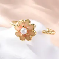 Dasiy Rotatable Open Cuff Rings for Women