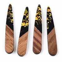 Opaque Resin & Walnut Wood Pendants