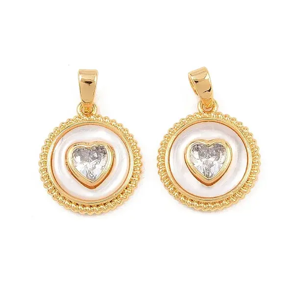 Brass Micro Pave Cubic Zirconia Pendants