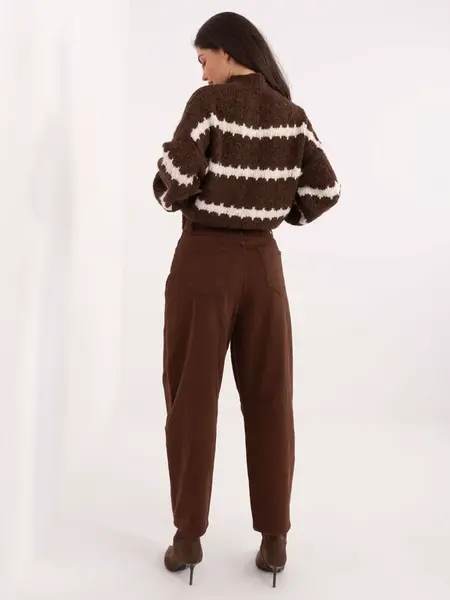 Hnědé business kalhoty