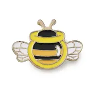 Bees with Honey Jar Enamel Pins