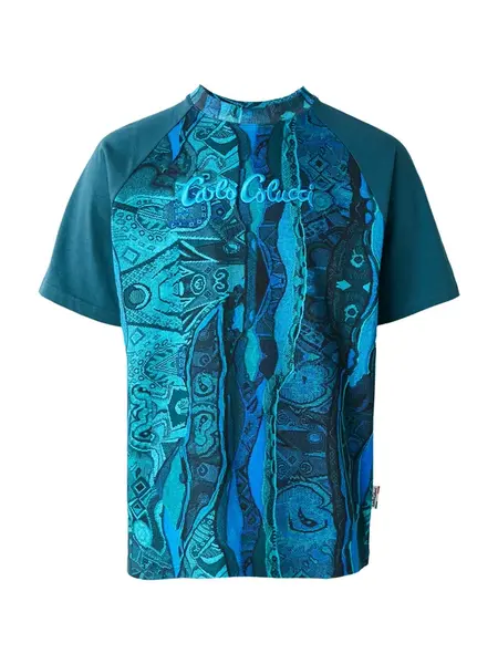 Carlo Colucci Tričko 'Eschfaller'  tyrkysová / azúrová / neónovo modrá / petrolejová