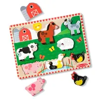 Melissa & Doug drevené puzzle farma
