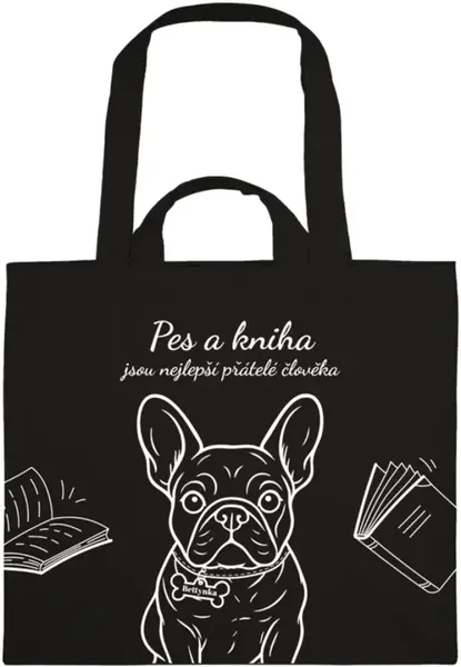 Látková taška – Pes a kniha