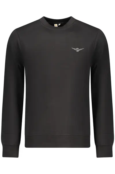 Čierna pánska mikina bez kapucne