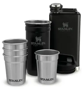 Stanley dárkový set adventure series placatka/butylka 250 ml + panáky 4ks černá