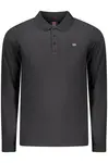 NORWAY 1963 MEN&#39;S LONG-SLEEVED POLO SHIRT, BLACK