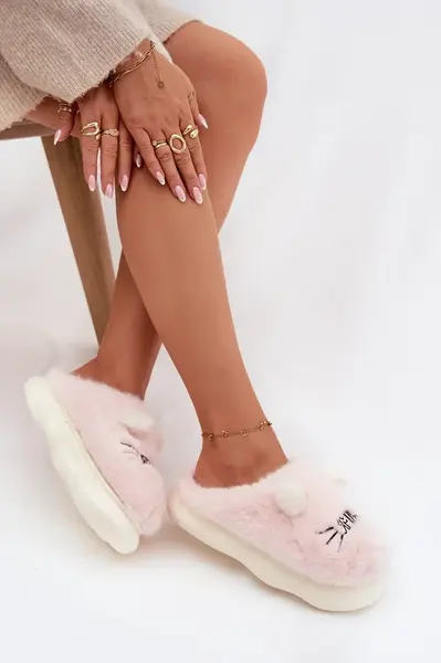 Dámske papuče Boto Furry Smile Pink