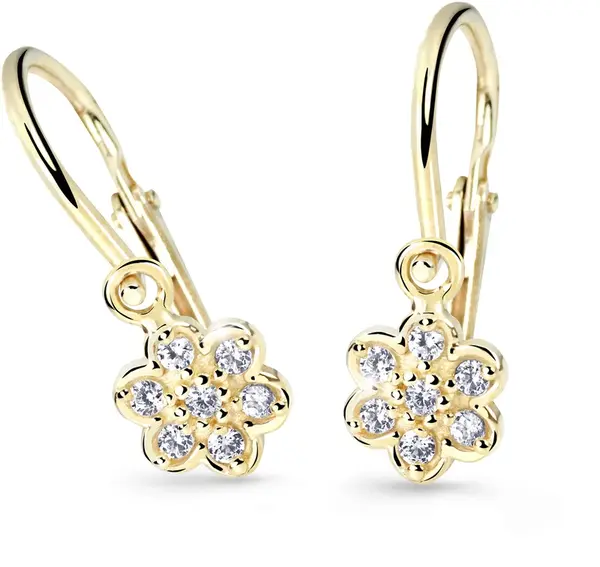 Cutie Jewellery Zlaté detské náušnice C2746-10-X-1 svetlo ružová