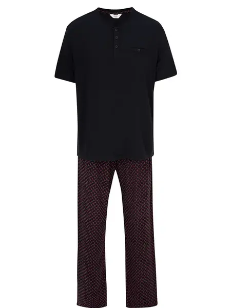 Dagi Dlhé pyžamo  bordová / čierna