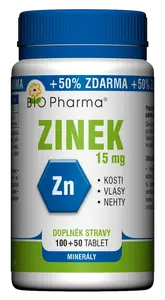 BIO PHARMA Zinek 15 mg 150 tablet