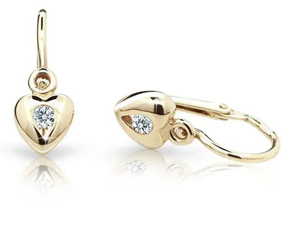 Cutie Jewellery Zlaté detské náušnice C1556-10-X-1 biela