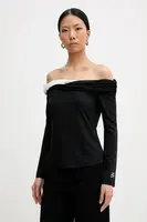 Blúzka Karl Lagerfeld čierna farba, jednofarebná, B1W17009