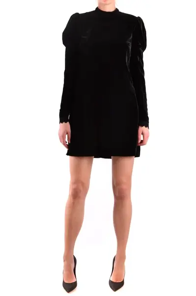 Černé mini šaty s dlouhým rukávem