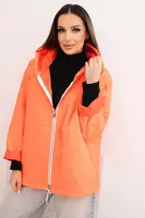 Dámská prošívaná bunda s kapucí oranžová