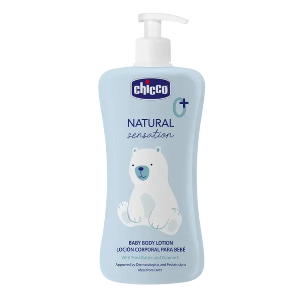CHICCO Tělové mléko Natural Sensation s bambuckým máslem a vitaminem E, 0m+, 500 ml