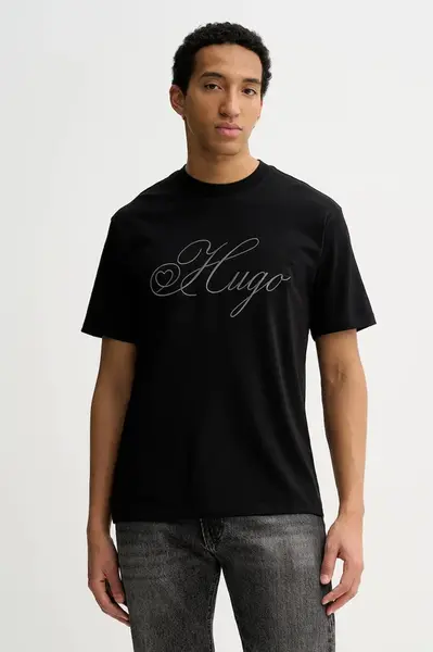 Bavlněné tričko HUGO Dalent