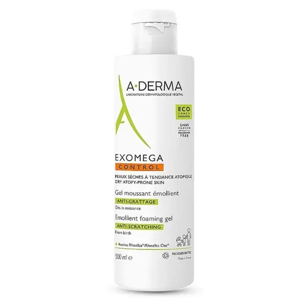 A-DERMA Exomega Control Zvláčňující pěnivý gel 500 ml